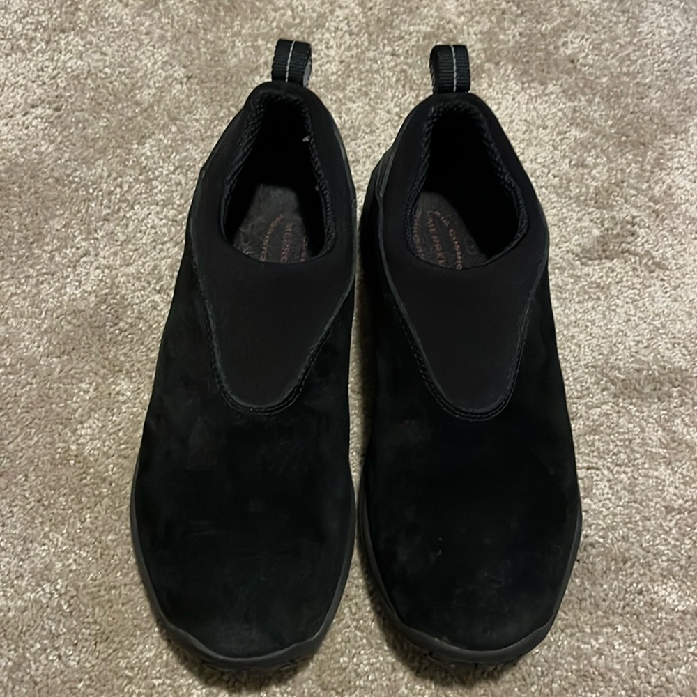 Merrell Black Slip-On Suede Loafers
